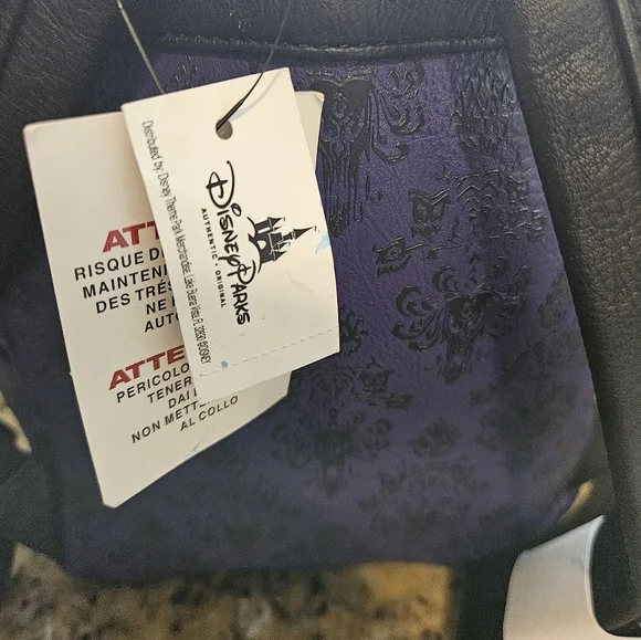💜 Disney Parks Loungefly X Haunted Mansion Wallpaper Backpack NWT - Picture 5 of 9